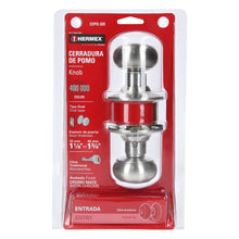 Cargar imagen en el visor de la galería, Cerradura pomo, cromo mate, oval, entrada