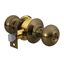 Cargar imagen en el visor de la galería, Cerradura pomo, latón antiguo, oval, baño