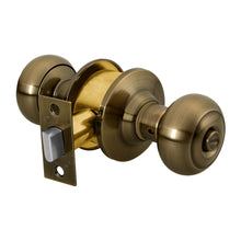 Cargar imagen en el visor de la galería, Cerradura pomo, latón antiguo, oval, baño