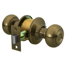 Cargar imagen en el visor de la galería, Cerradura pomo, latón antiguo, oval, entrada