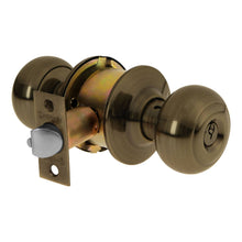Cargar imagen en el visor de la galería, Cerradura pomo, latón antiguo, oval, recámara