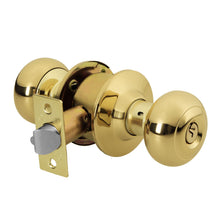 Cargar imagen en el visor de la galería, Cerradura pomo, latón brillante, oval, entrada