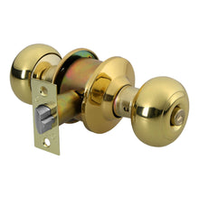 Cargar imagen en el visor de la galería, Cerradura pomo, latón brillante, oval, recámara