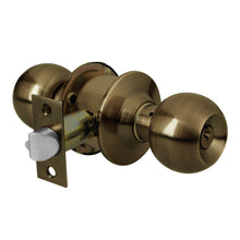 Cargar imagen en el visor de la galería, Cerradura pomo, latón antiguo, esfera,entrada