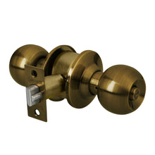 Cargar imagen en el visor de la galería, Cerradura pomo, latón antiguo, esfera, recámara