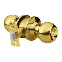 Cargar imagen en el visor de la galería, Cerradura pomo, latón brillante, esfera, baño