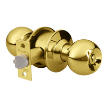 Cargar imagen en el visor de la galería, Cerradura pomo, latón brillante, esfera, recámara