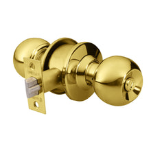 Cargar imagen en el visor de la galería, Cerradura pomo, latón brillante, esfera, recámara