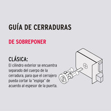 Cargar imagen en el visor de la galería, Cerradura sobreponer, puerta corrediza, mariposa, izquierda