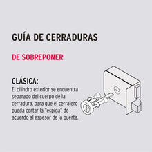 Cargar imagen en el visor de la galería, Cerradura sobreponer, puerta corrediza, clásica, izquierda