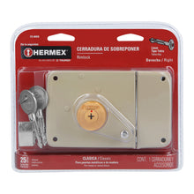 Cargar imagen en el visor de la galería, Cerradura de sobreponer, clásica, tetra, der, blister