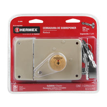 Cargar imagen en el visor de la galería, Cerradura de sobreponer, clásica, tetra, izq, blister