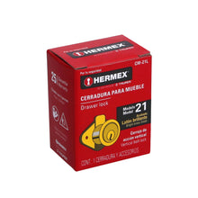 Cargar imagen en el visor de la galería, Cerradura para mueble, modelo 21, latón