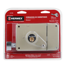 Cargar imagen en el visor de la galería, Cerradura de sobreponer, clásica, instala fácil, der,2llaves