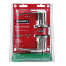 Cargar imagen en el visor de la galería, Cerradura manija, cilindro latón, cromo mate, baño