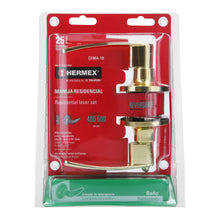 Cargar imagen en el visor de la galería, Cerradura manija, cilindro latón, latón brillante, baño