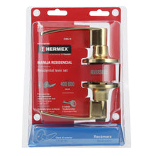 Cargar imagen en el visor de la galería, Cerradura manija, cilindro latón, latón brillante, recámara