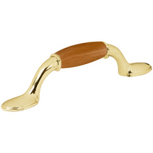 Cargar imagen en el visor de la galería, Jaladera de latón brillante, con inserto de zinc