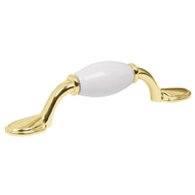 Cargar imagen en el visor de la galería, Jaladera, latón brillante con inserto cerámico