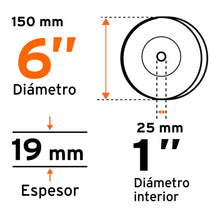 Cargar imagen en el visor de la galería, Piedra para esmeril 6 X 3/4', carburo de silicio, grano 60