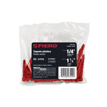 Cargar imagen en el visor de la galería, Taquete de 1/4', de plastico, bolsa 50 piezas