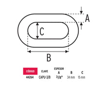 Cargar imagen en el visor de la galería, Cadena pulida de 1/2'