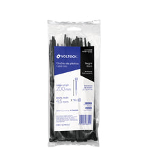 Cargar imagen en el visor de la galería, Cincho plástico, 50 lb, 20 cm, negro, bolsa con 50 pzas