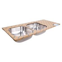 Cargar imagen en el visor de la galería, Tarja de empotrar 120 x 50 x 15, doble tina, izquierda