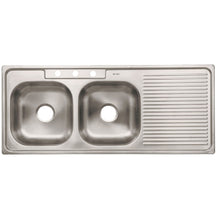 Cargar imagen en el visor de la galería, Tarja de empotrar 120 x 50 x 15, doble tina, izquierda