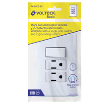 Cargar imagen en el visor de la galería, Placa armada 2 contactos e interruptor sencillo, Basic