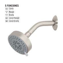 Cargar imagen en el visor de la galería, Regadera 5 funciones, con brazo, satín, Element