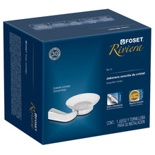 Cargar imagen en el visor de la galería, Jabonera con plato de vidrio, cromado, línea Riviera