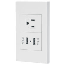 Cargar imagen en el visor de la galería, Placa armada 1contacto, 2puertos USB, 1.5mod,Española,blanco