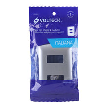 Cargar imagen en el visor de la galería, Placa 2 módulos de ABS, línea italiana, color plata