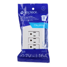 Cargar imagen en el visor de la galería, Placa armada 3 contactos aterrizados, blanco, línea Italiana