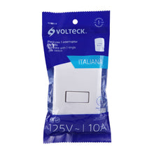 Cargar imagen en el visor de la galería, Placa armada 1 interruptor sencillo, blanco, línea Italiana