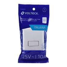 Cargar imagen en el visor de la galería, Placa armada 1 interruptor escalera, blanco, línea Italiana