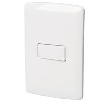 Cargar imagen en el visor de la galería, Placa armada 1 interruptor escalera, blanco, línea Italiana