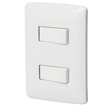 Cargar imagen en el visor de la galería, Placa armada, 2interruptores sencillos,blanco,línea Italiana