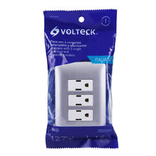 Cargar imagen en el visor de la galería, Placa armada 3 contactos aterrizados, plata, línea Italiana