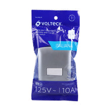 Cargar imagen en el visor de la galería, Placa armada 1 interruptor sencillo plata, línea Italiana