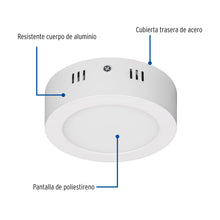 Cargar imagen en el visor de la galería, Plafón redondo, moderno, 6W, 6500K, LED, blanco