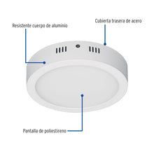 Cargar imagen en el visor de la galería, Plafón redondo, moderno, 12W, 6500K, LED, blanco