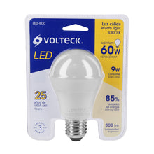 Cargar imagen en el visor de la galería, Lámpara de LED, A19, 9 W, luz cálida