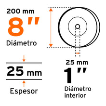 Cargar imagen en el visor de la galería, Piedra para esmeril 8 X 1' óxido de aluminio, grano 36