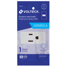 Cargar imagen en el visor de la galería, Contacto aterrizado, 1 módulo, línea Española, color blanco