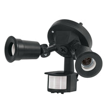 Cargar imagen en el visor de la galería, Arbotante negro con sensor de movimiento, 2XE26, Max. 300 W
