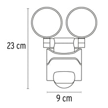 Cargar imagen en el visor de la galería, Arbotante negro con sensor de movimiento, LED, 12 W