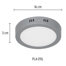 Cargar imagen en el visor de la galería, Plafón redondo, moderno, 12 W, 6500K, LED, gris