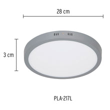 Cargar imagen en el visor de la galería, Plafón redondo, moderno, 24 W, 6500K, LED, gris
